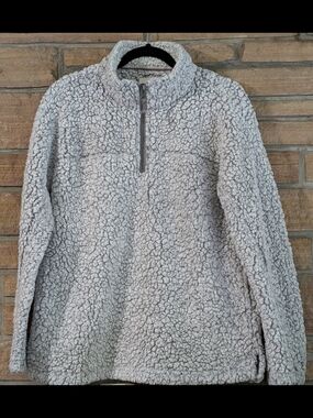 dylan Cream Textured Sherpa Quarter-Zip Pullover